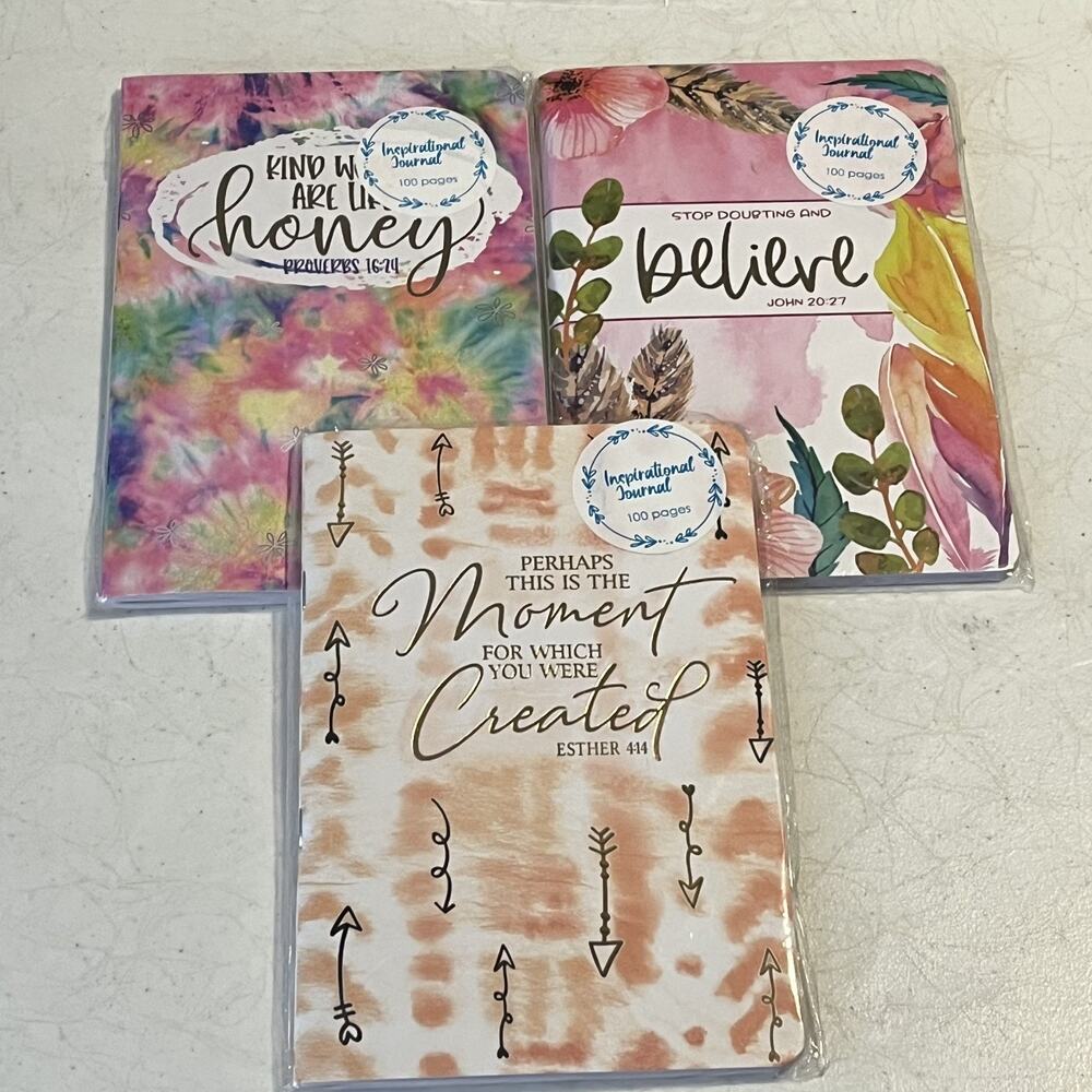 Crown Jewlz Inspirational Journals Colorful Patterns 100 Pages Each